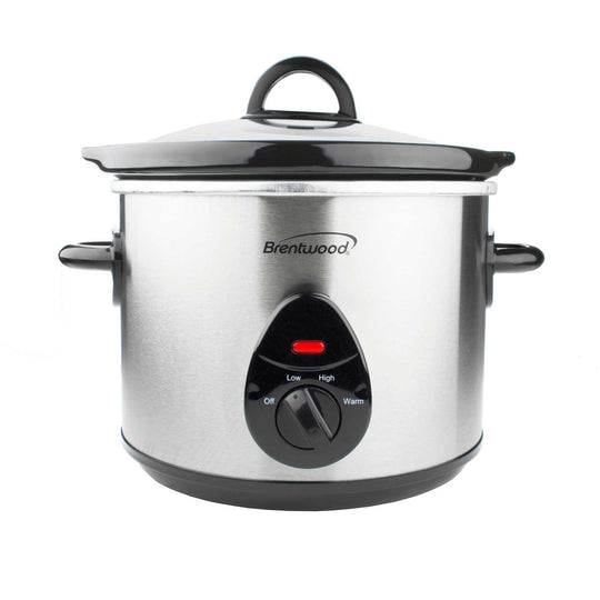 Brentwood 3 Qt. Slow Cooker with Ceramic Pot, Stainless Steel - view 5