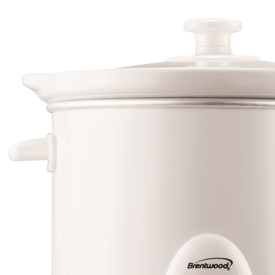 Brentwood 3-Qt. Slow Cooker with Removable Ceramic Pot & Glass Lid, White - view 2