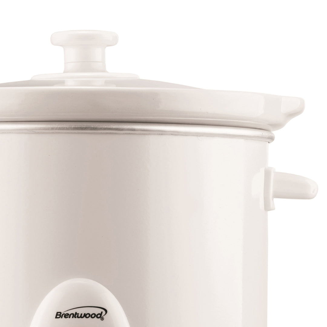 Brentwood 3-Qt. Slow Cooker with Removable Ceramic Pot & Glass Lid, White - view 3