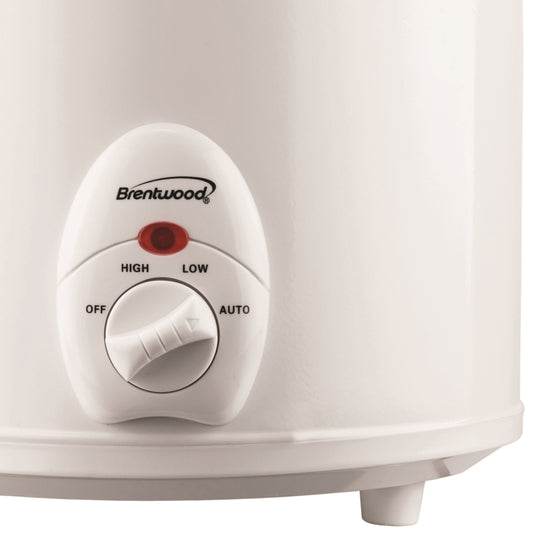 Brentwood 3-Qt. Slow Cooker with Removable Ceramic Pot & Glass Lid, White - view 5