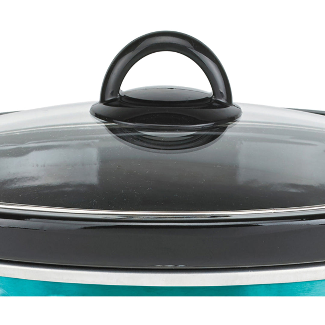 Brentwood 4.5-Qt. Scallop-Pattern Slow Cooker with Ceramic Pot, Blue - view 7