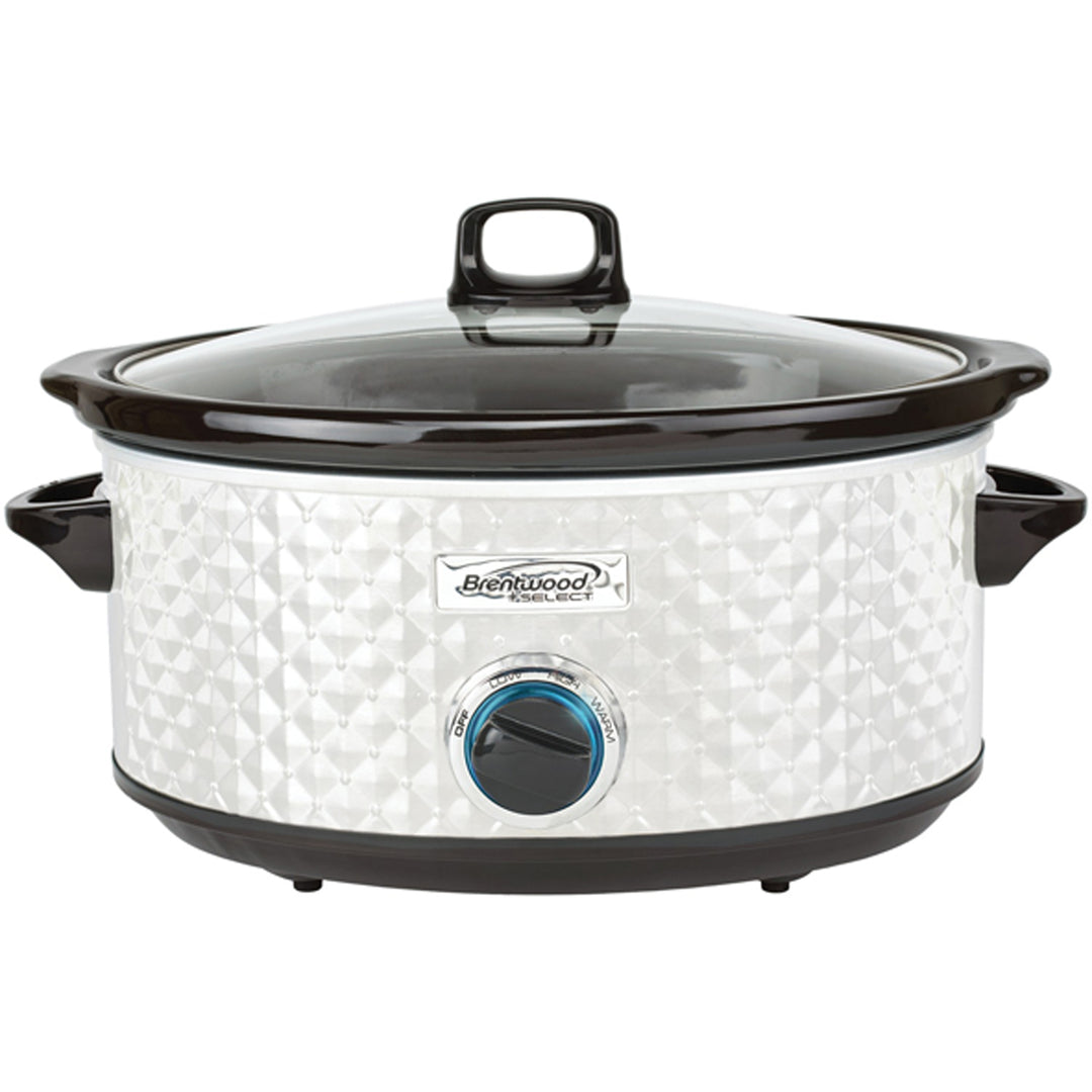 Brentwood Select 7-Qt. Slow Cooker with Removable Ceramic Pot, Pearl White