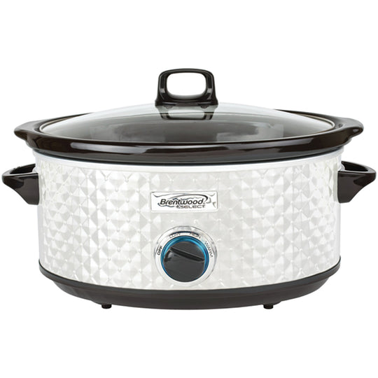 Brentwood Select 7-Qt. Slow Cooker with Removable Ceramic Pot, Pearl White