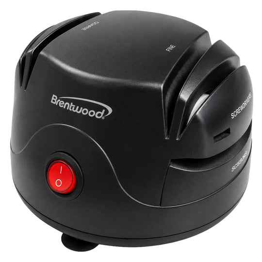 Brentwood Electric 2-Stage Knife and Tool Sharpener, Black
