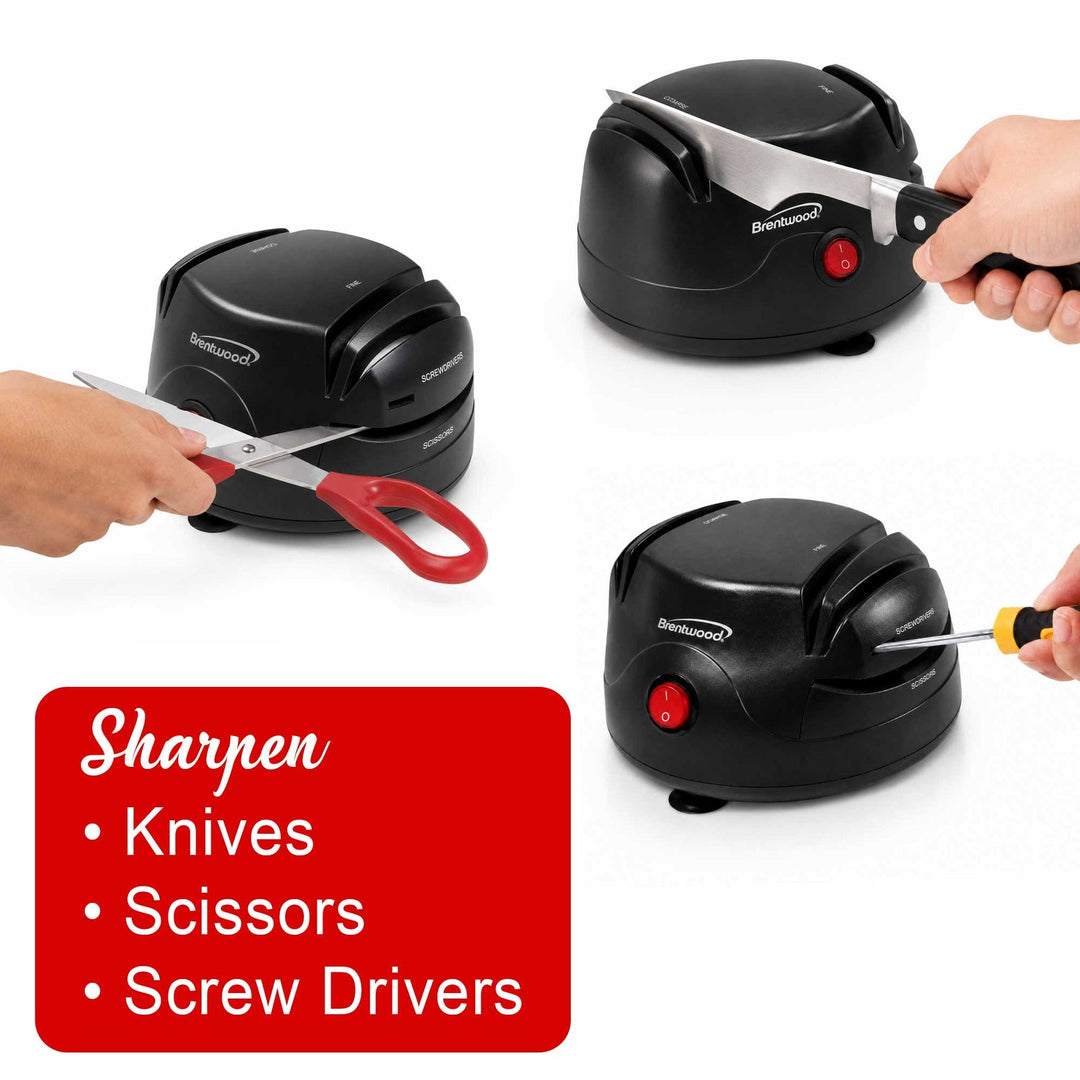 Brentwood Electric 2-Stage Knife and Tool Sharpener, Black - view 4