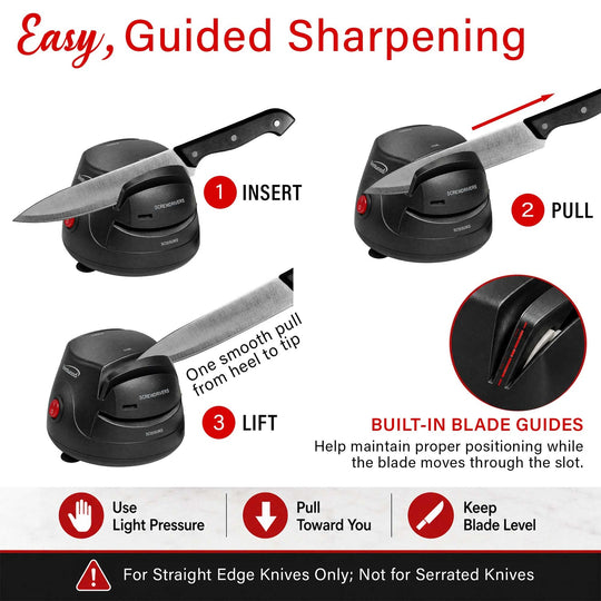 Brentwood Electric 2-Stage Knife and Tool Sharpener, Black - view 5