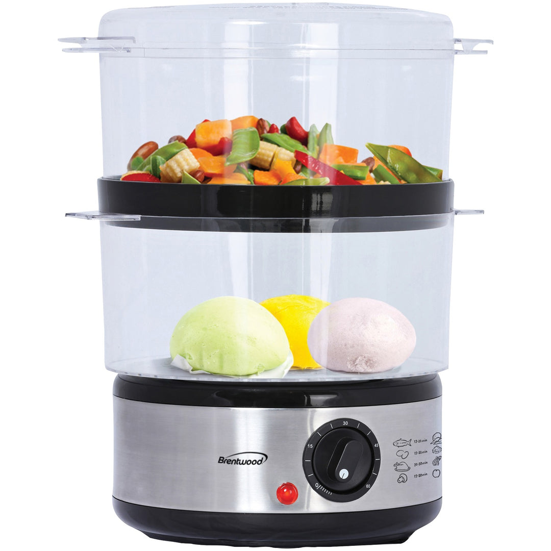 Brentwood 5-Qt. 2-Tier Electric Food Steamer with 60-Min Timer, 400W - view 10