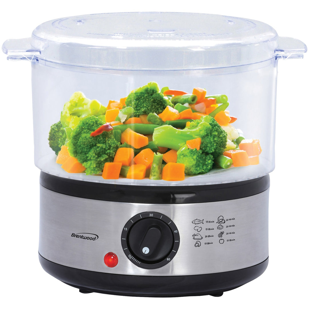 Brentwood 5-Qt. 2-Tier Electric Food Steamer with 60-Min Timer, 400W - view 11