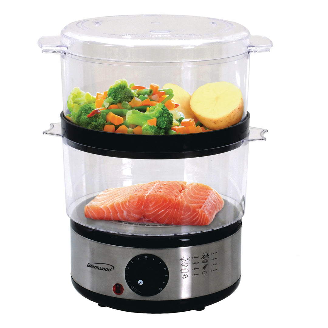 Brentwood 5-Qt. 2-Tier Electric Food Steamer with 60-Min Timer, 400W - view 5