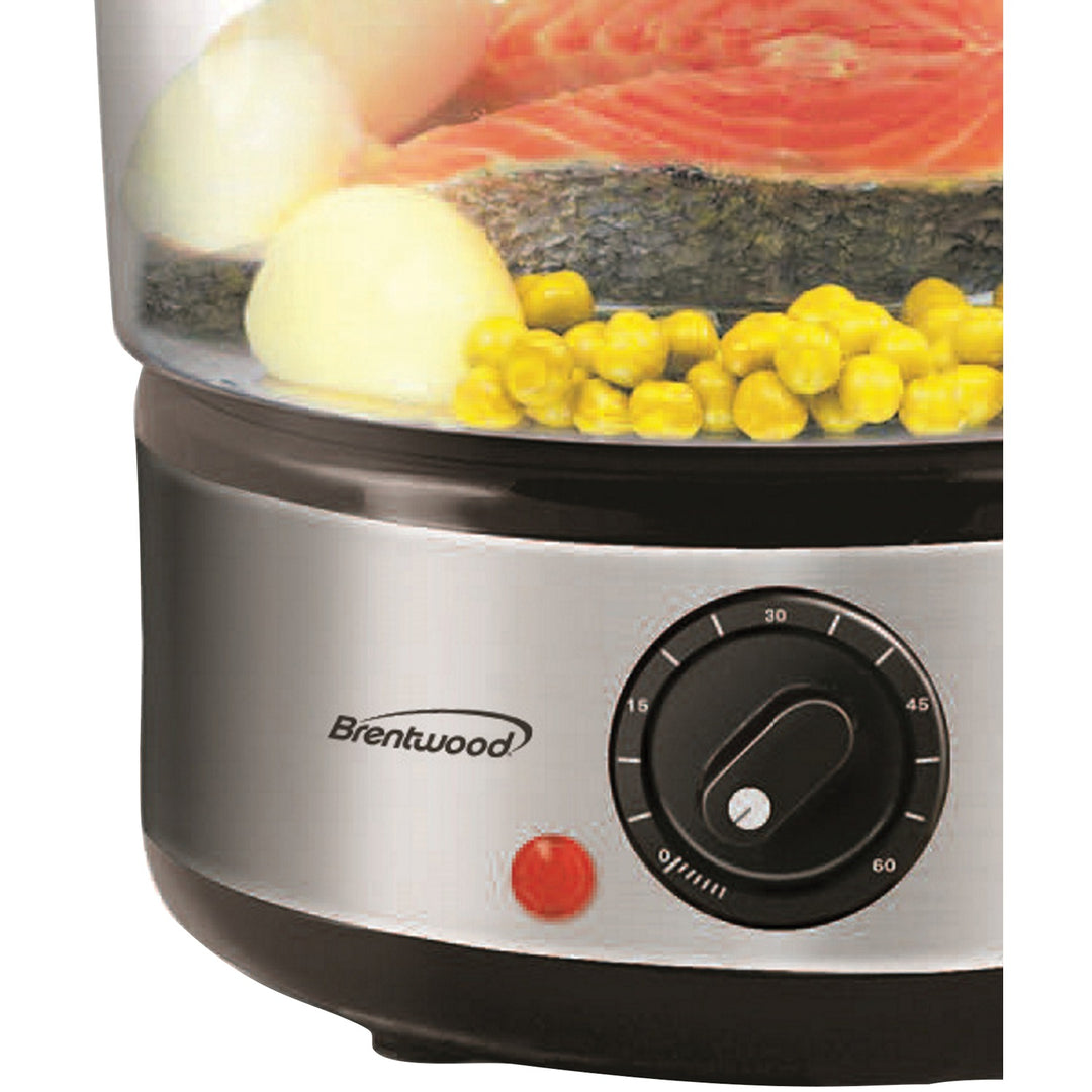 Brentwood 5-Qt. 2-Tier Electric Food Steamer with 60-Min Timer, 400W - view 6