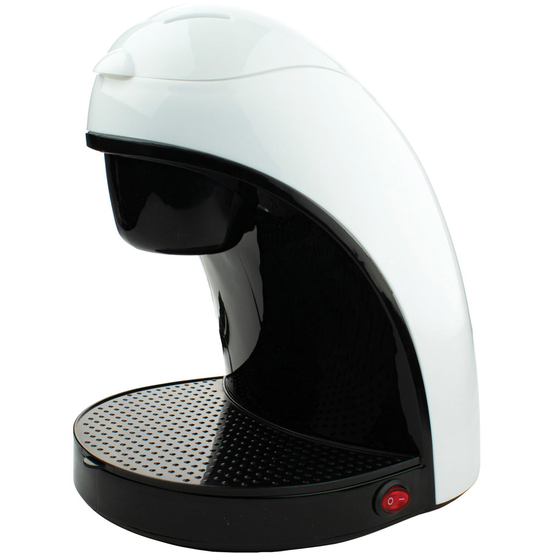 Brentwood 450W Single-Serve Coffee Maker with 10 Oz. Ceramic Mug, White