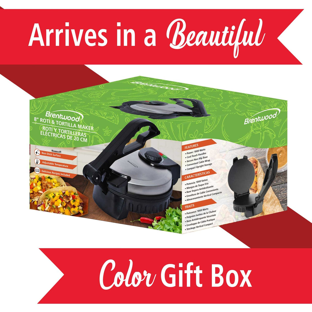 Brentwood 8 In. 1,200W Nonstick Electric Tortilla Maker - view 7