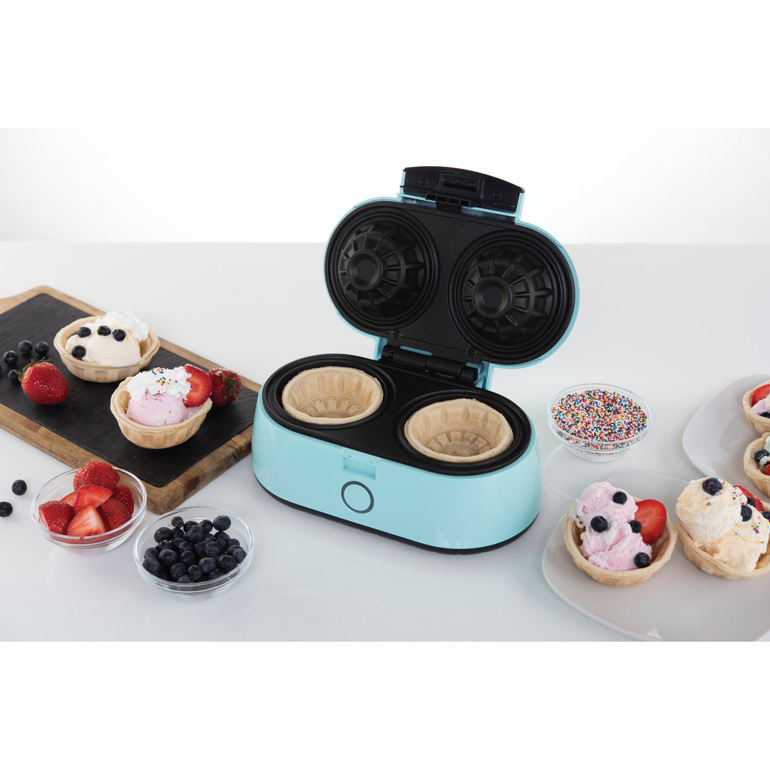 Brentwood Just For Fun Waffle Bowl Maker, Makes 2 Bowls, Nonstick, Blue - view 9