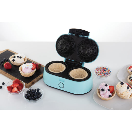 Brentwood Just For Fun Waffle Bowl Maker, Makes 2 Bowls, Nonstick, Blue - view 9