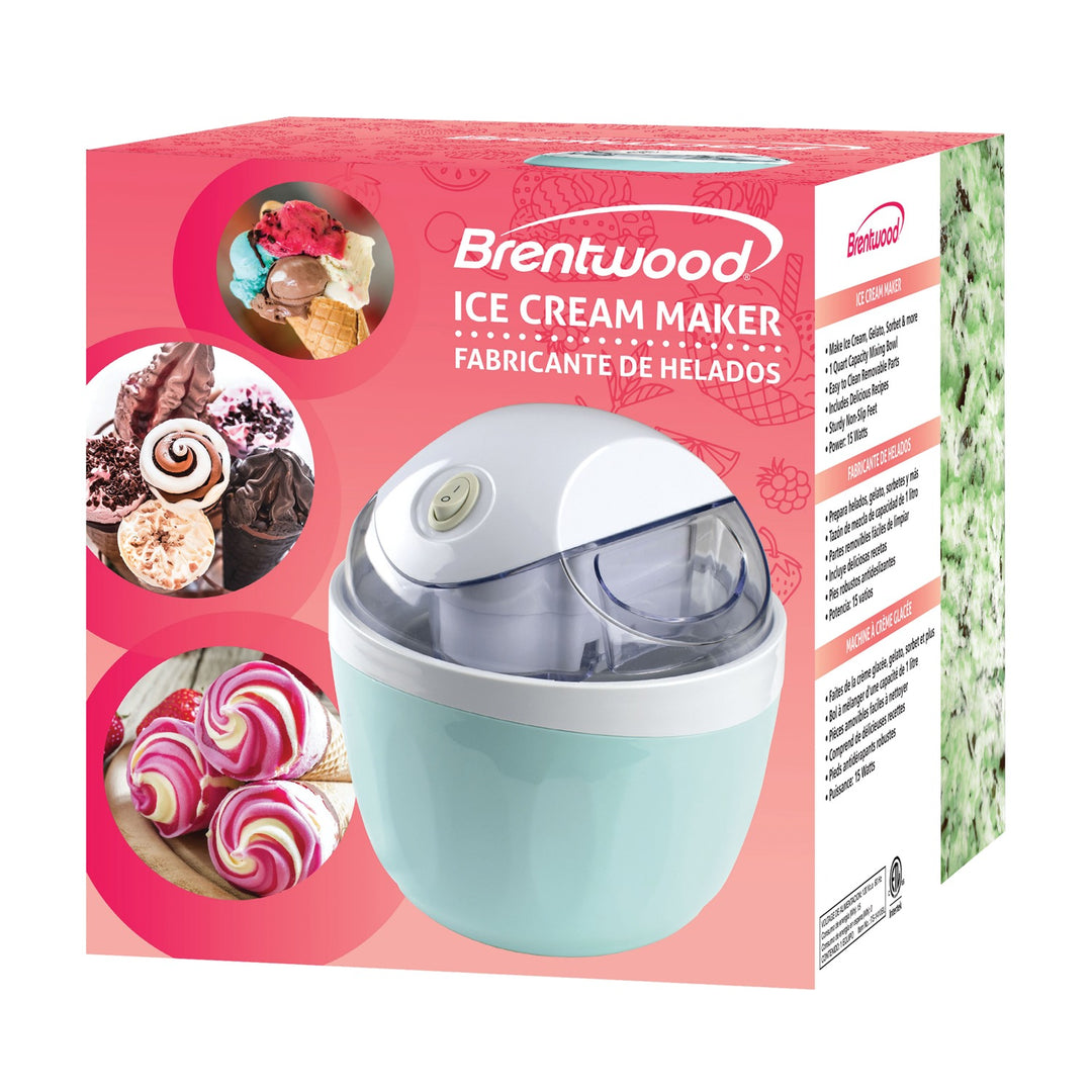 Brentwood 1-Qt. Ice Cream, Sorbet & Frozen Yogurt Maker, Blue - view 8