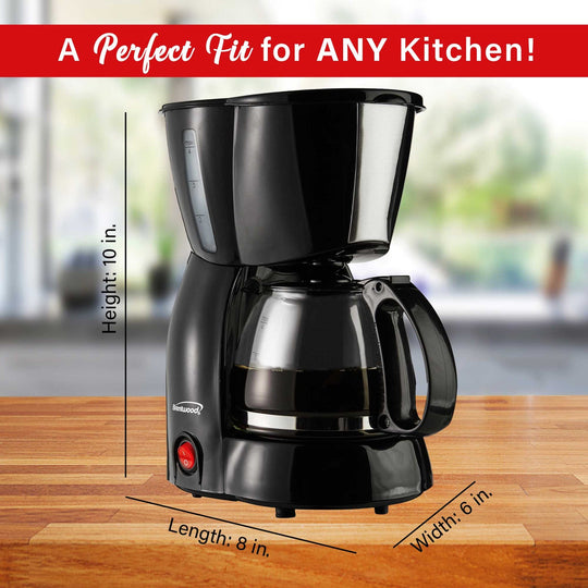 Brentwood 650W 4-Cup Coffee Maker, Black - view 5