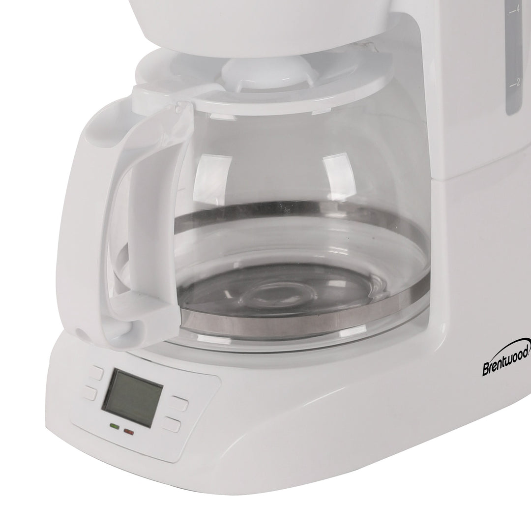 Brentwood 10-Cup Programmable Digital Coffee Maker with Pause & Serve, White - view 3