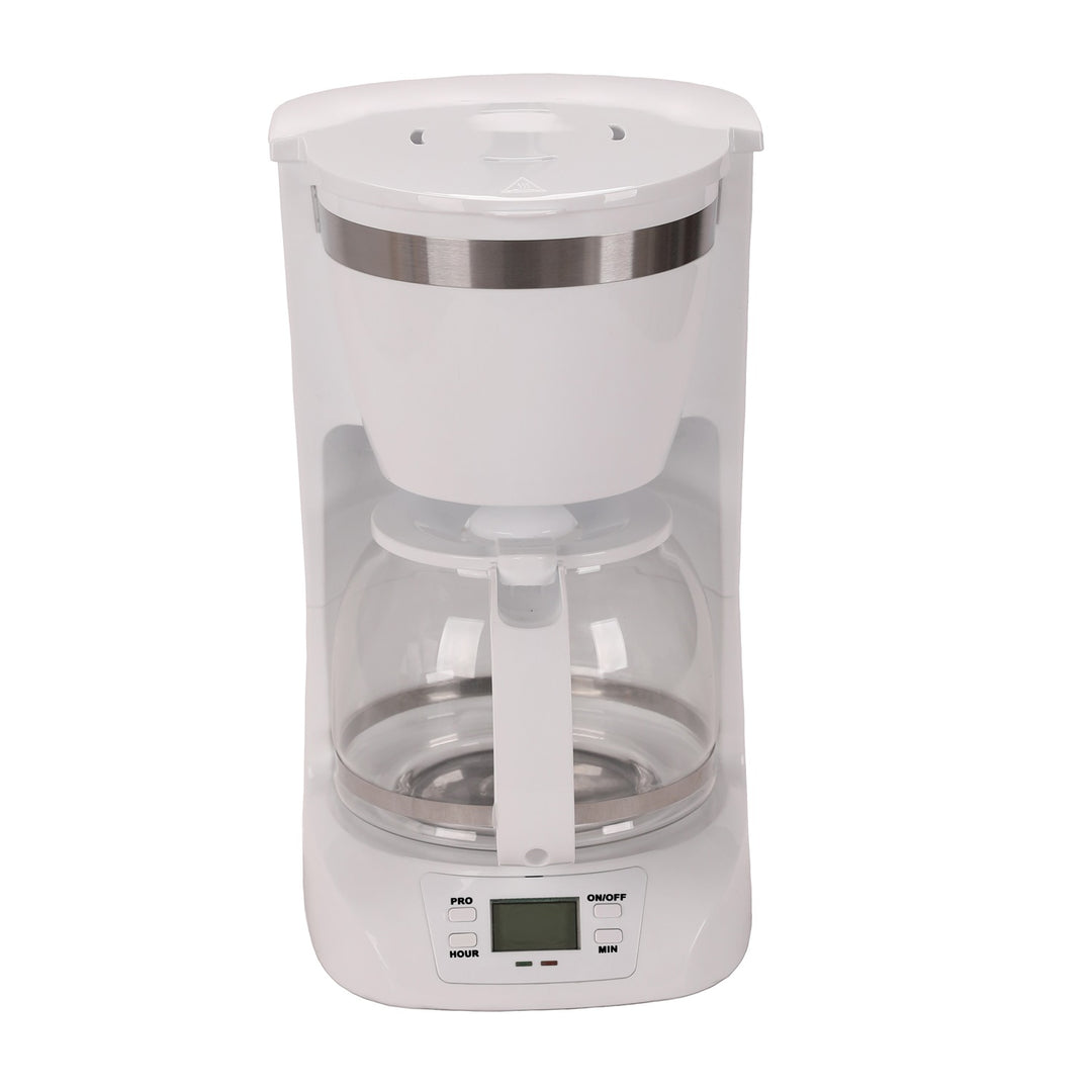 Brentwood 10-Cup Programmable Digital Coffee Maker with Pause & Serve, White - view 7