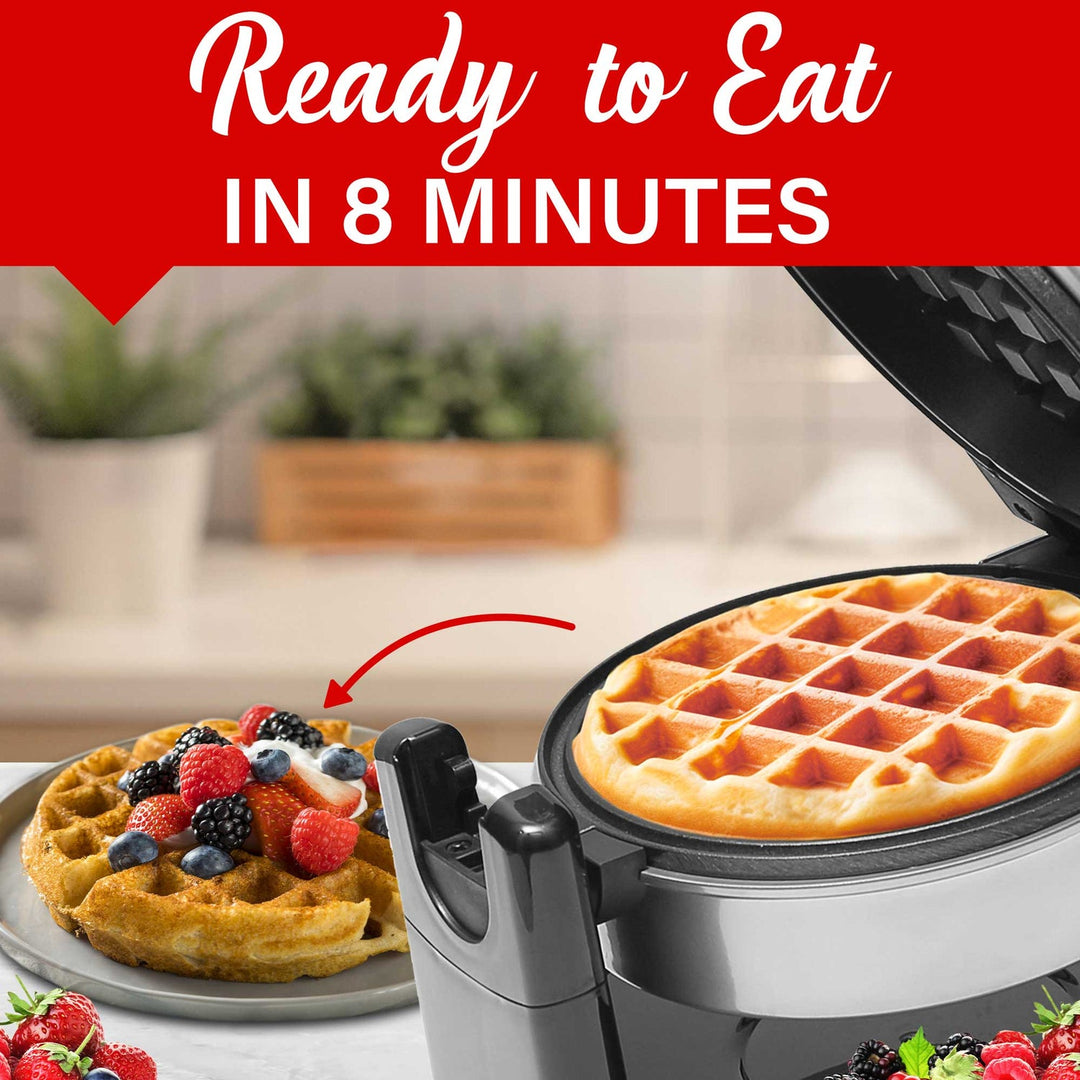 Brentwood 5 In. Nonstick Flip Belgian Waffle Maker, Silver - view 6