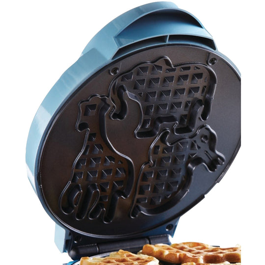 Brentwood Mini Animal Shape Waffle Maker, Nonstick, 750W, Blue - view 6