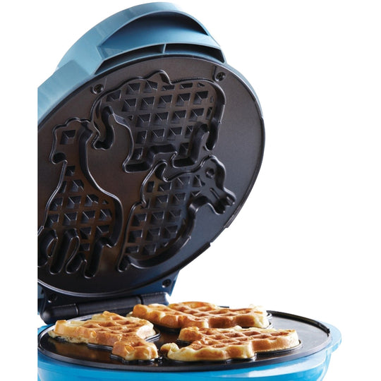 Brentwood Mini Animal Shape Waffle Maker, Nonstick, 750W, Blue - view 7
