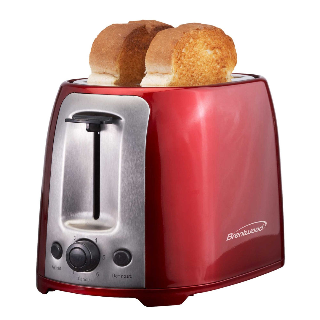 Brentwood Cool-Touch 2-Slice 800W Extra-Wide Slot Toaster, Red - view 2