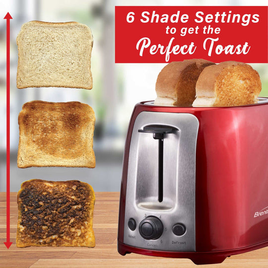 Brentwood Cool-Touch 2-Slice 800W Extra-Wide Slot Toaster, Red - view 4
