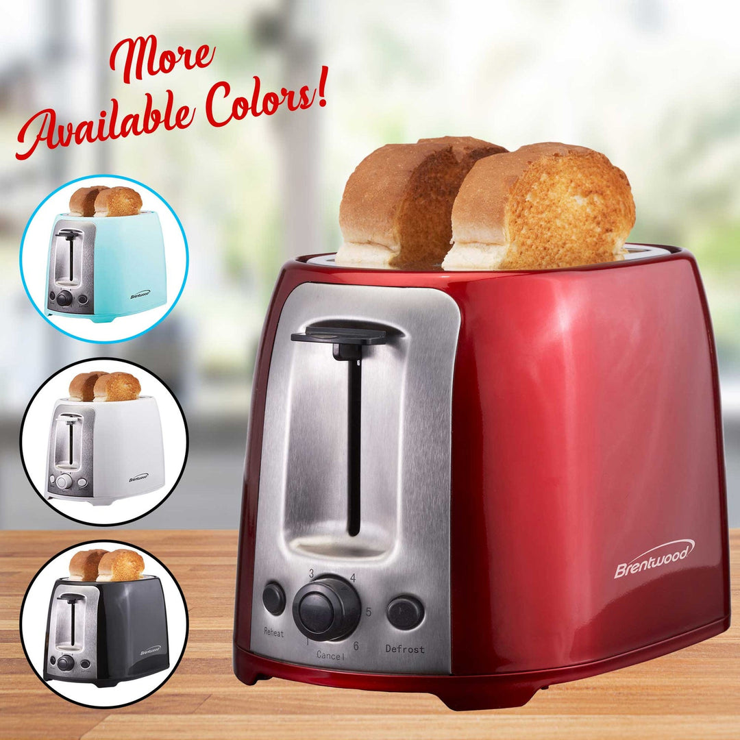 Brentwood Cool-Touch 2-Slice 800W Extra-Wide Slot Toaster, Red - view 6