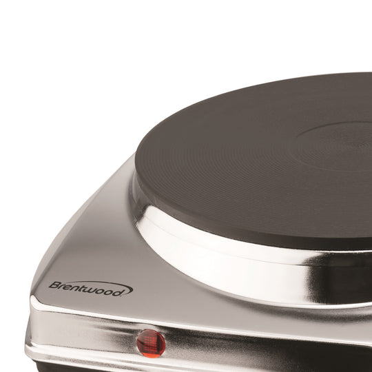 Brentwood 1000W Single Burner Electric Hot Plate, Adjustable Heat - view 4
