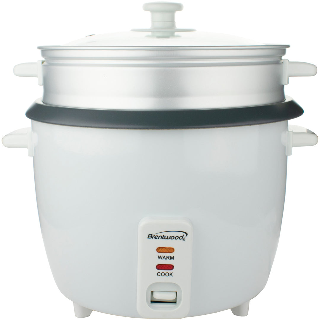 Brentwood 20-Cup (Uncooked) Electric Rice Cooker & Food Steamer with Auto Warm, White
