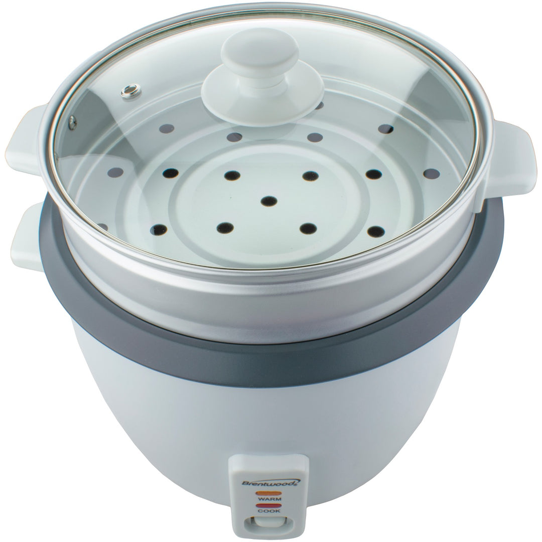 Brentwood 20-Cup (Uncooked) Electric Rice Cooker & Food Steamer with Auto Warm, White - view 6