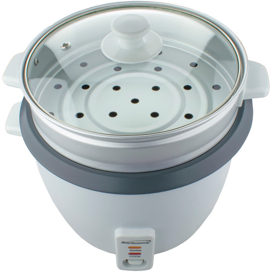 Brentwood 20-Cup (Uncooked) Electric Rice Cooker & Food Steamer with Auto Warm, White - view 6