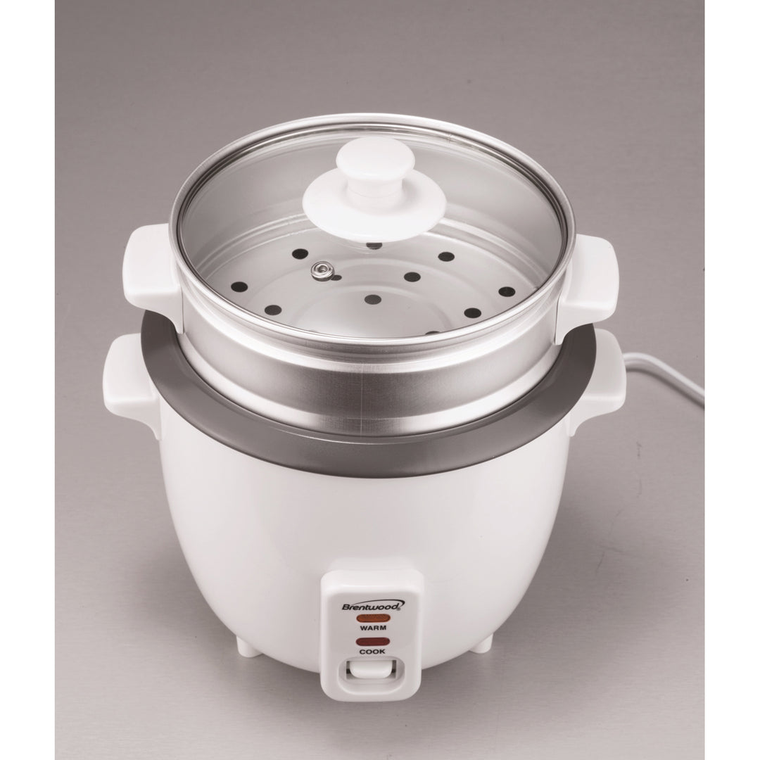 Brentwood 20-Cup (Uncooked) Electric Rice Cooker & Food Steamer with Auto Warm, White - view 7