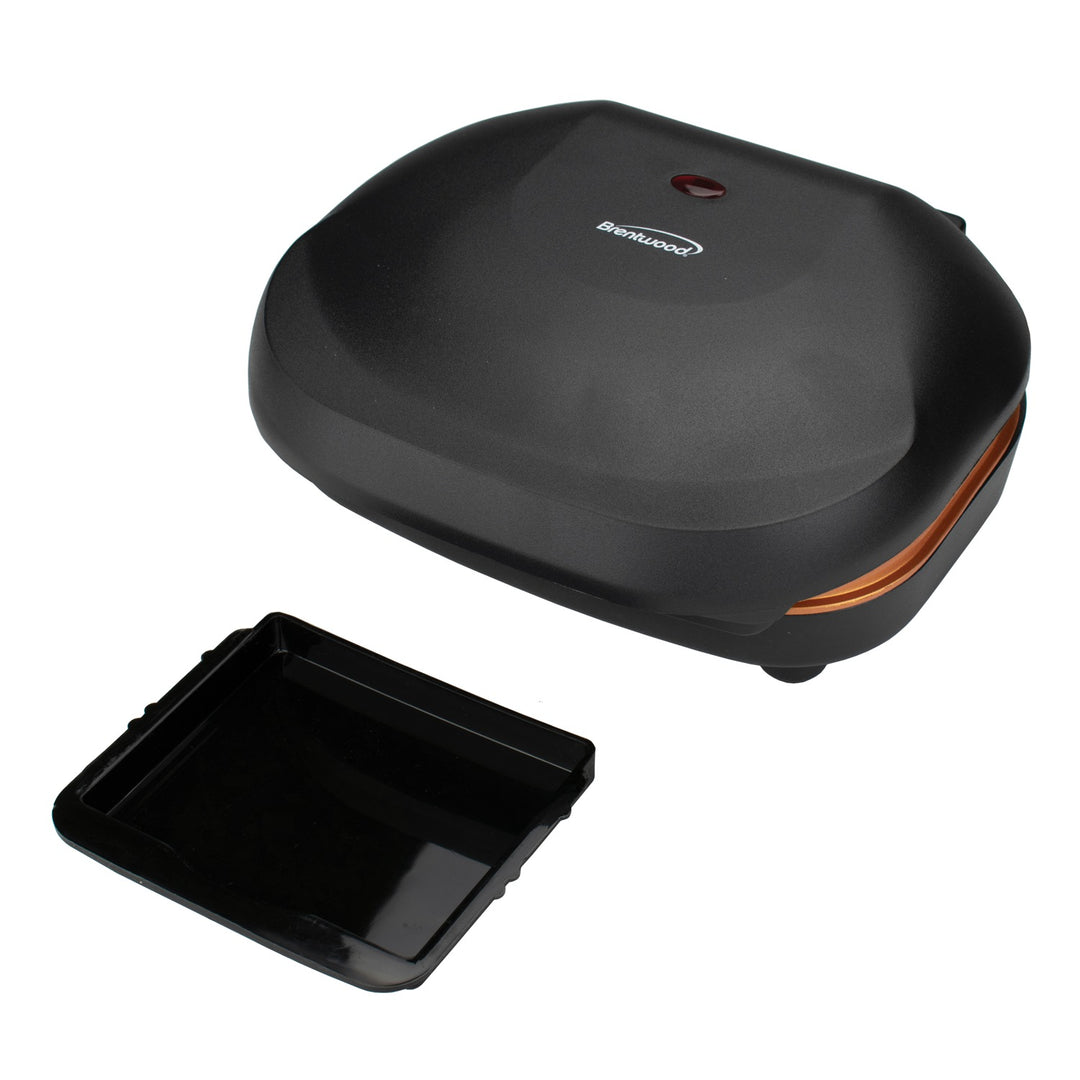 Brentwood 2-Serving Nonstick Copper Indoor Grill & Panini Press, 750W, Black - view 5