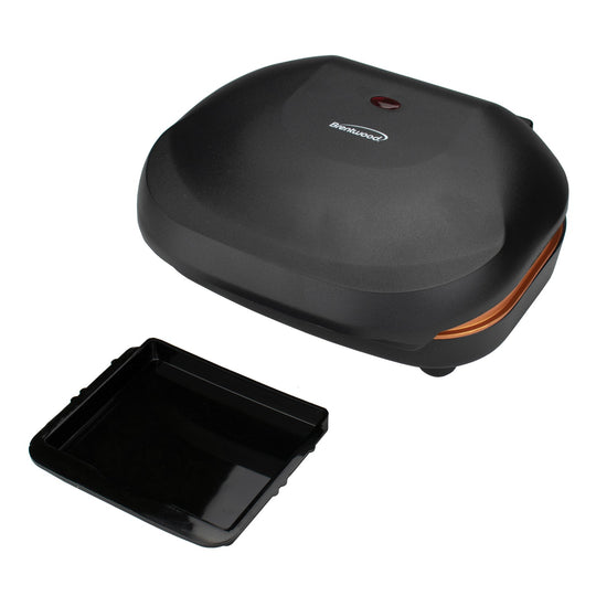 Brentwood 2-Serving Nonstick Copper Indoor Grill & Panini Press, 750W, Black - view 5