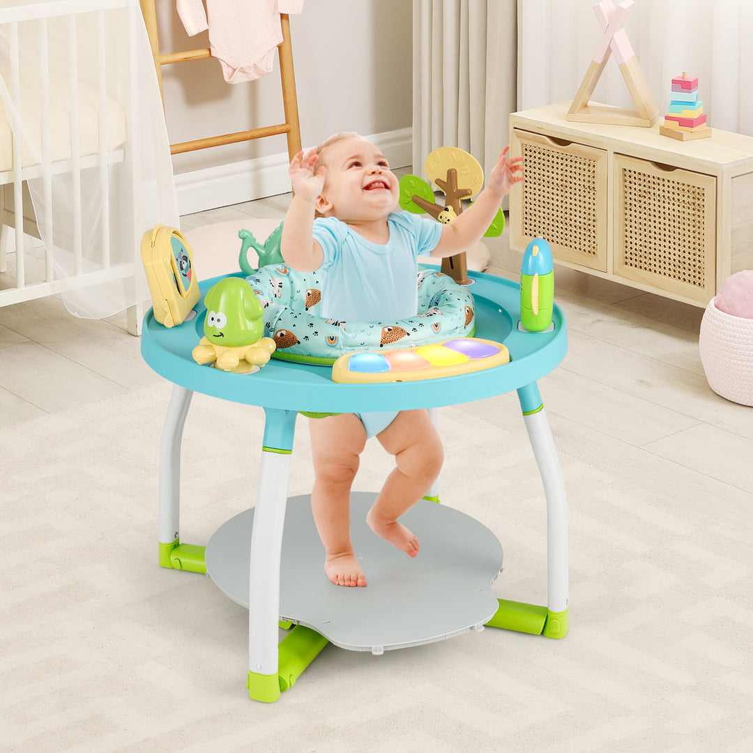 5-in-1 Baby Activity Center Interactive Bounce Seat with Removable Toys-Blue