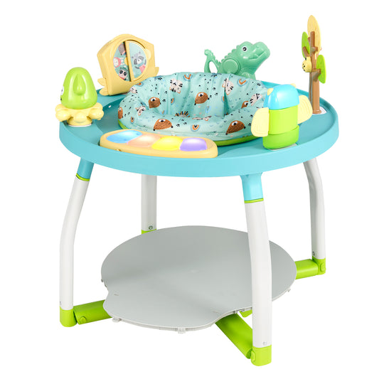 5-in-1 Baby Activity Center Interactive Bounce Seat with Removable Toys-Blue