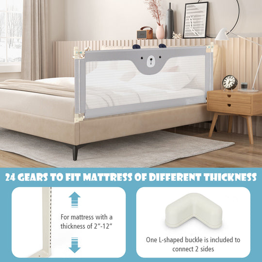 Vertical Lifting Baby Bedrail Guard with Double Safety Child Lock