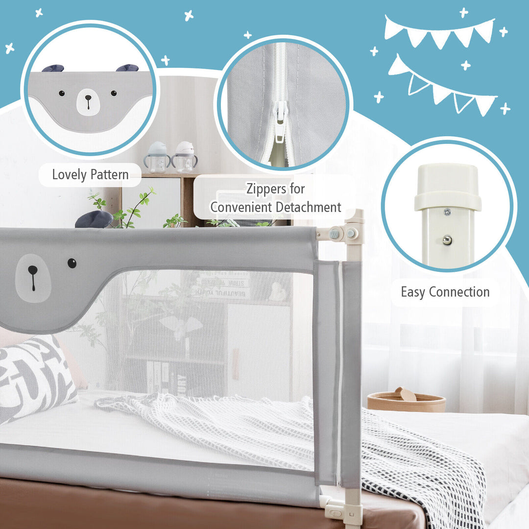 Vertical Lifting Baby Bedrail Guard with Double Safety Child Lock