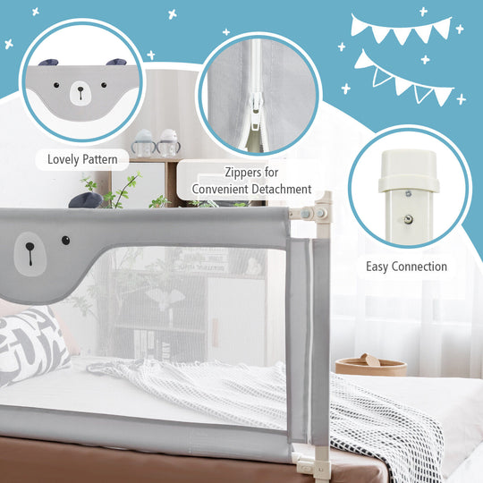 Vertical Lifting Baby Bedrail Guard with Double Safety Child Lock