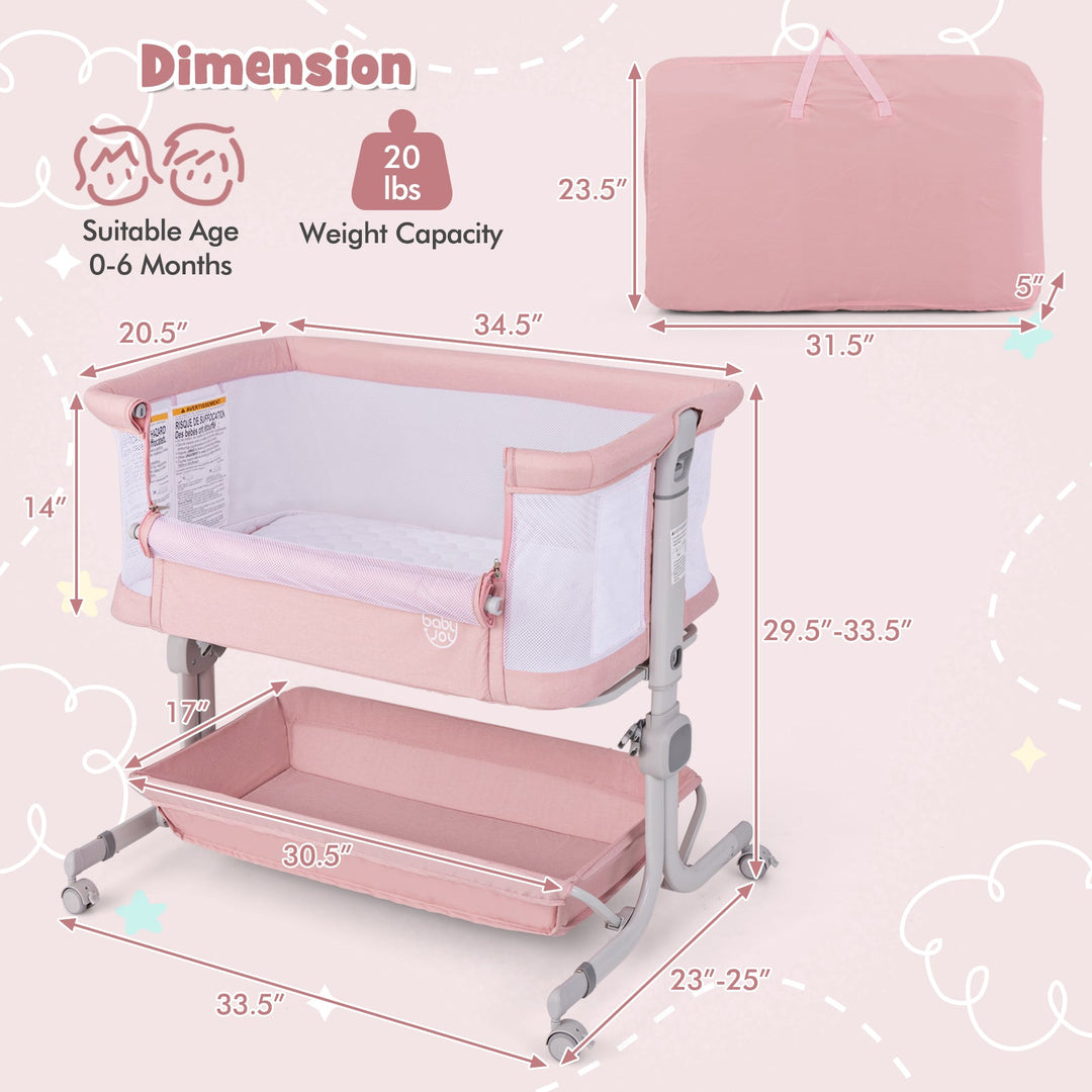 Bedside Sleeper Bassinet with 6-Level Adjustable Height