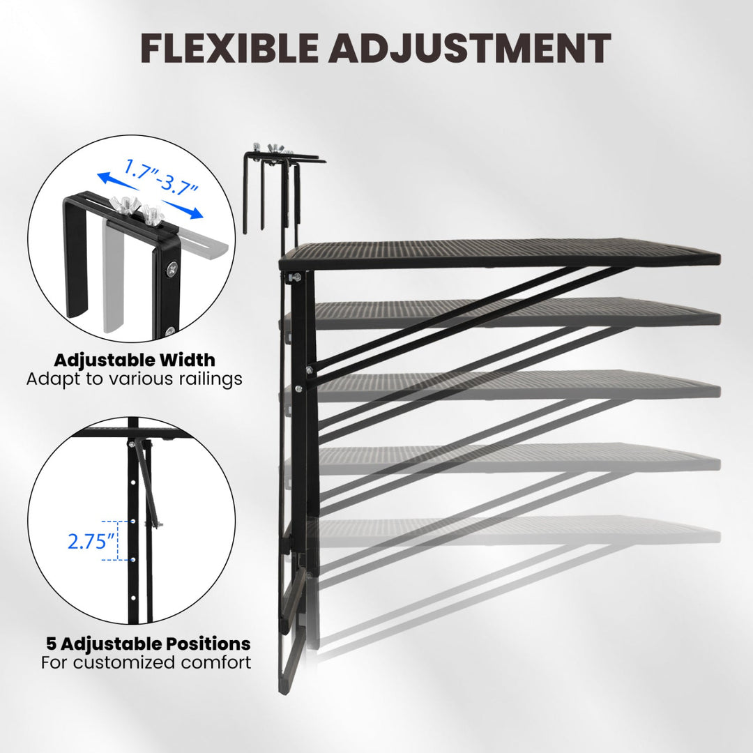 31.5 Inch Large Metal Folding Bar Table with 5