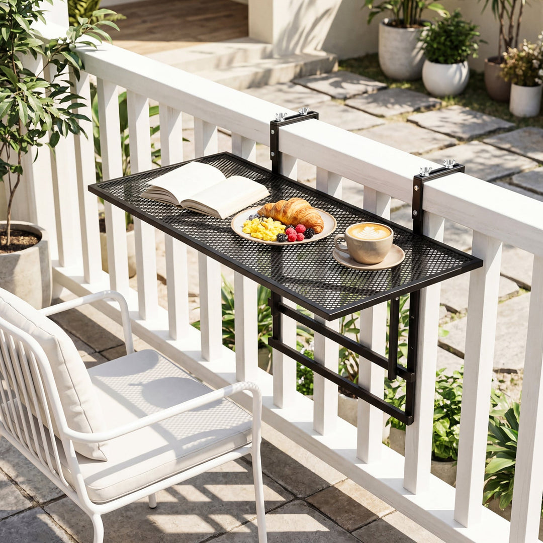 31.5 Inch Large Metal Folding Bar Table with 5