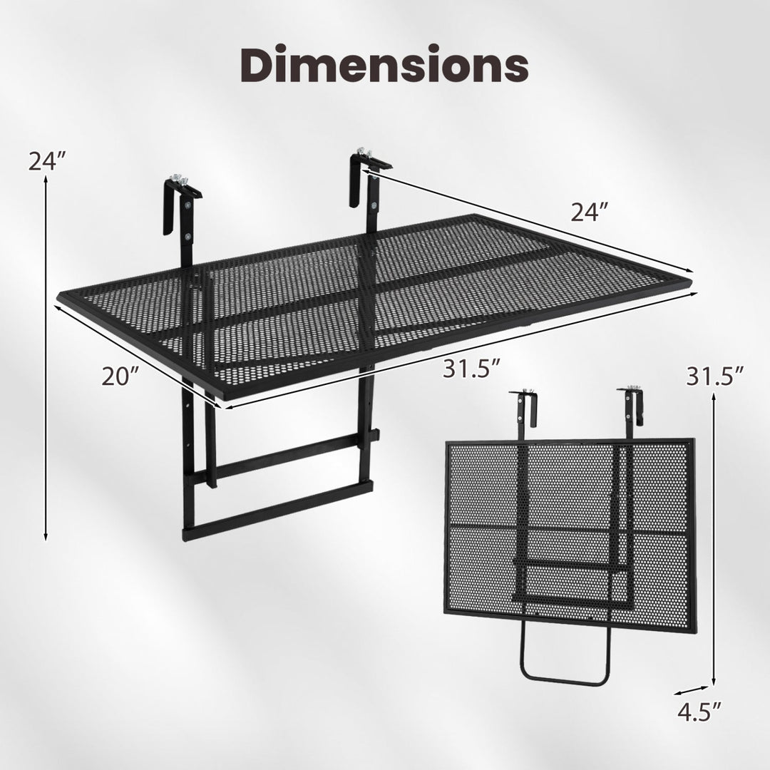 31.5 Inch Large Metal Folding Bar Table with 5