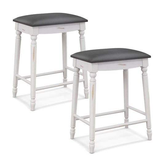 29 Inch Bar Stool Set of 2 with Padded Seat Cushions and Wood Legs-29 inches