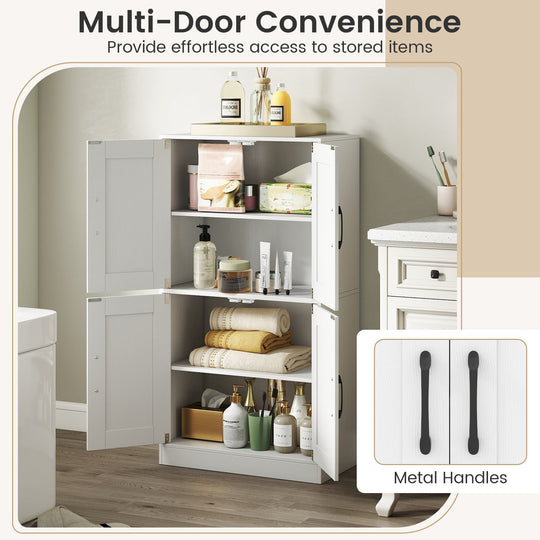 Bathroom Cabinet 43.5 inch Storage Cabinet with Doors and Adjustable Shelves