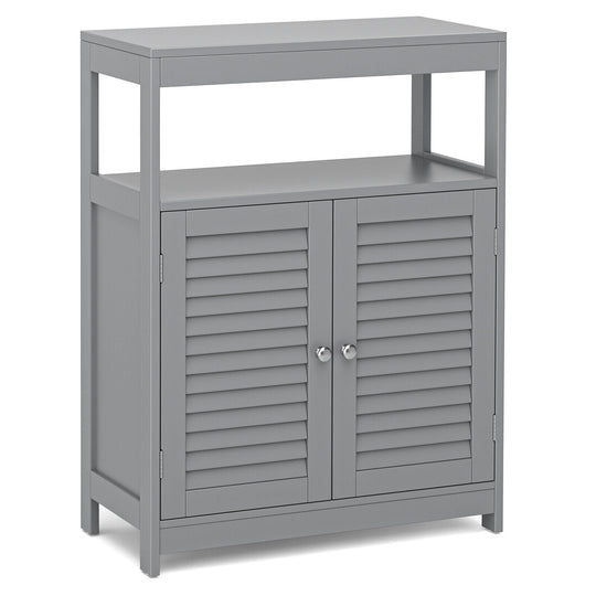 Freestanding Bathroom Floor Cabinet with Double Shutter Doors