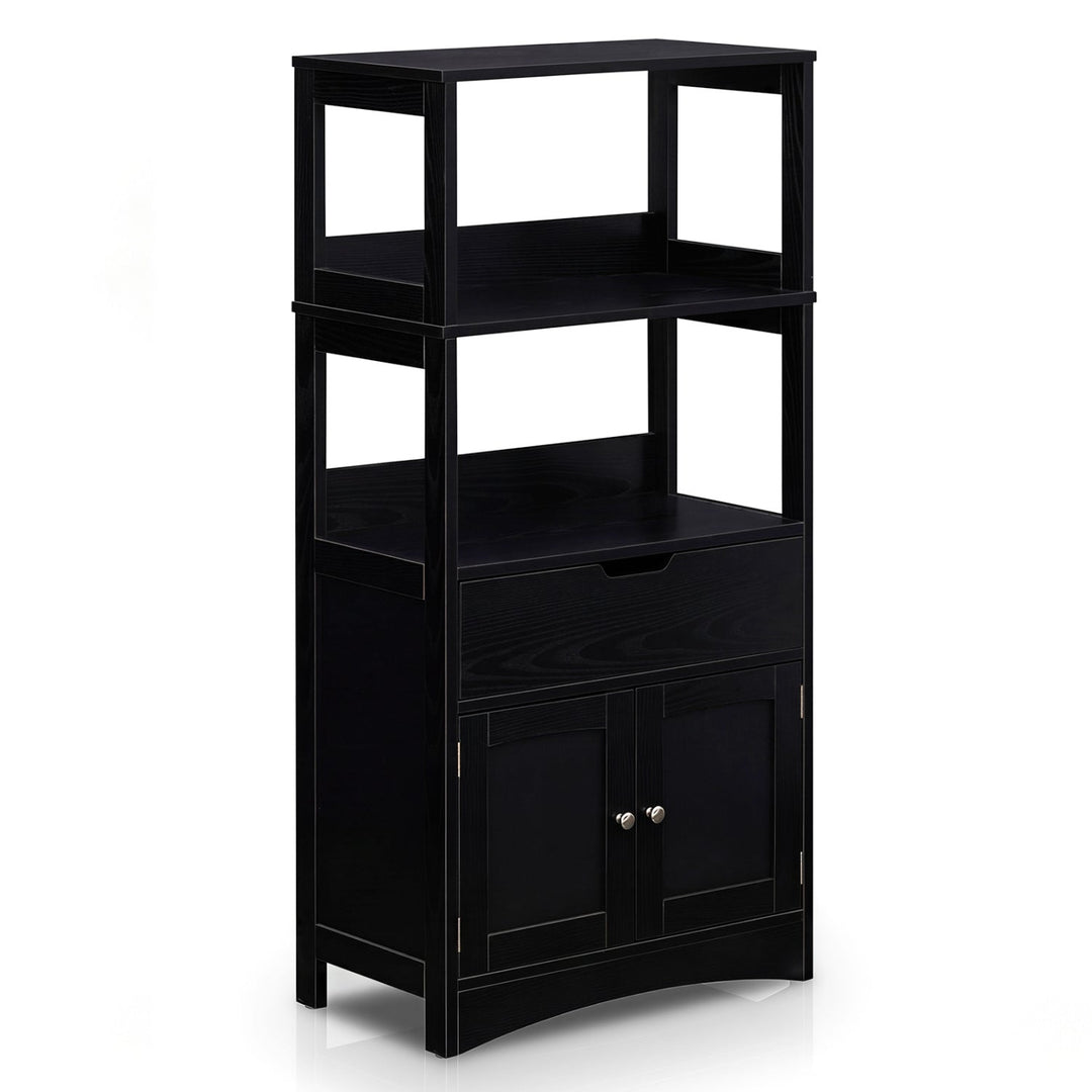 Bathroom Floor Cabinet with Open Shelves and Drawer