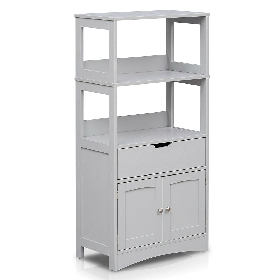 Bathroom Floor Cabinet with Open Shelves and Drawer