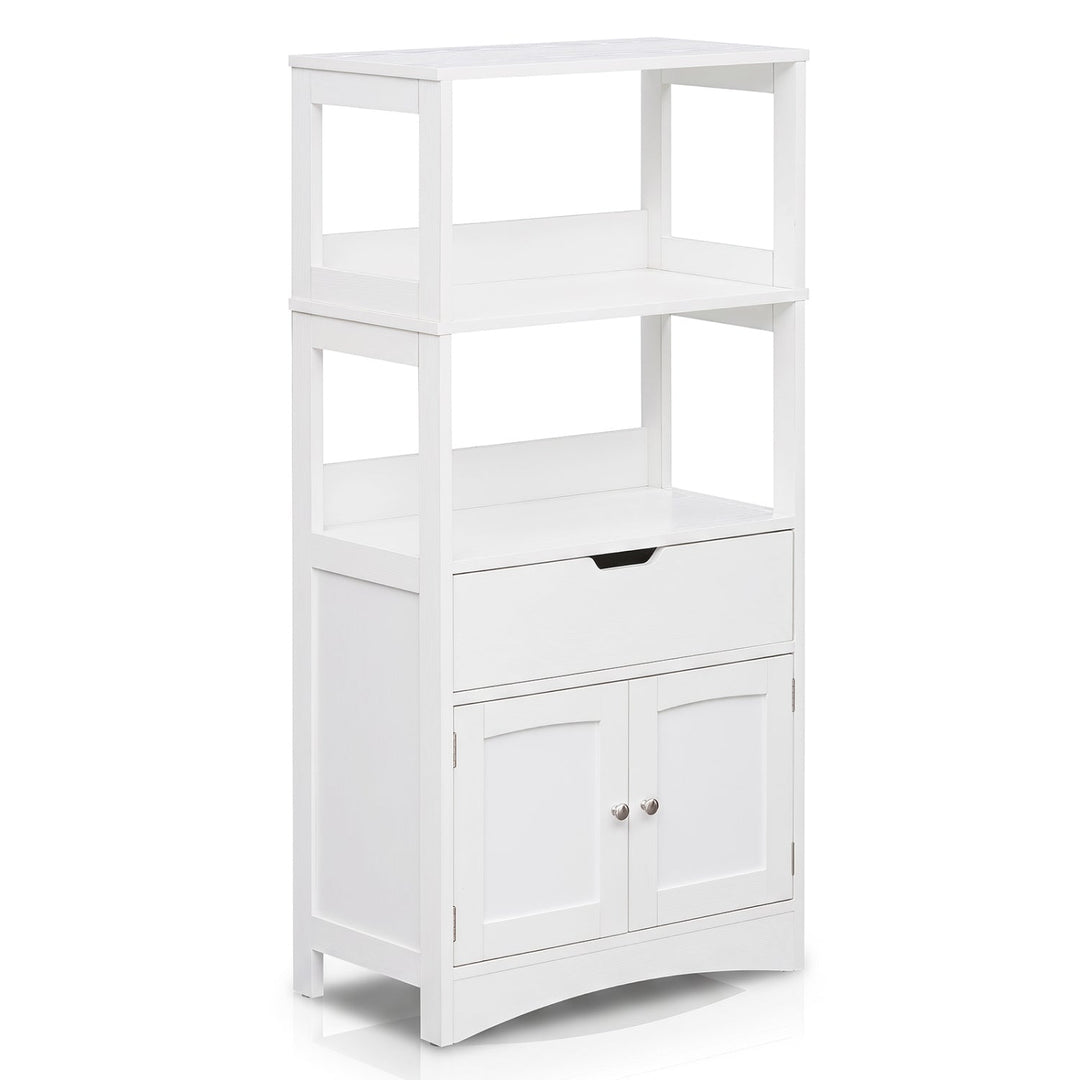 Bathroom Floor Cabinet with Open Shelves and Drawer